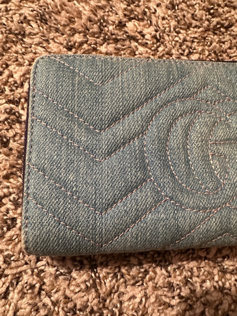 Gucci Denim Floral Embroidered Wallet with Gold GG - Picture 8 of 16
